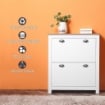 SCARPIERA SLIM 2 CASSETTI A RIBALTA E RIPIANO REGOLABILE PER 12 PAIA DI SCARPE, 79X23X90.5 CM, BIANCO