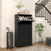SCARPIERA SALVASPAZIO A 3 CASSETTI CON RIPIANI REGOLABILI SU 2 LIVELLI, IN LEGNO, 60X23.5X115 CM, NERO