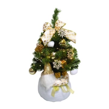 MAURY'S ALBERO DI NATALE ARTIFICIALE IN PVC VERDE CON VARIE DECORAZIONI BASE BIANCA DIMENSIONI H. 60 CM OKX