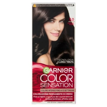 GARNIER TINTA COLOR SENSATION A LUNGA TENUTA COPERTURA DEI CAPELLI BINACHI 100% N.3.0 CASTANO SCURO OKX