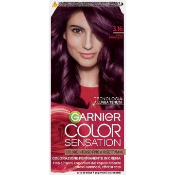 GARNIER TINTA COLOR SENSATION A LUNGA TENUTA COPERTURA DEI CAPELLI BINACHI 100% N.3.16 VIOLA PROFONDO OKX