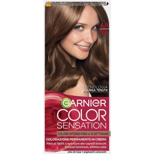GARNIER TINTA COLOR SENSATION A LUNGA TENUTA COPERTURA DEI CAPELLI BINACHI 100% N.6.0 BIONDO SCURO OKX
