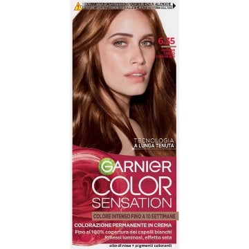 GARNIER TINTA COLOR SENSATION A LUNGA TENUTA COPERTURA DEI CAPELLI BINACHI 100% N.6.35 CASTANO CHIARO CIOCCOLATO OKX