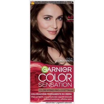 GARNIER TINTA COLOR SENSATION A LUNGA TENUTA COPERTURA DEI CAPELLI BINACHI 100% N.4.0 CASTANO OKX