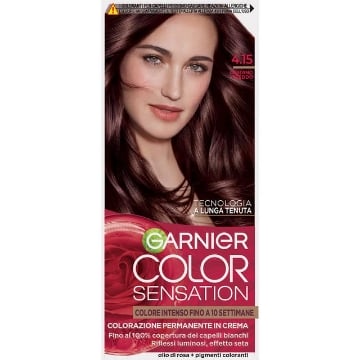 GARNIER TINTA COLOR SENSATION A LUNGA TENUTA COPERTURA DEI CAPELLI BINACHI 100% N.4.15 CASTANO FREDDO OKX