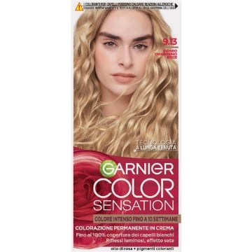 GARNIER TINTA  COLOR SENSATION A LUNGA TENUTA COPERTURA DEI CAPELLI BINACHI 100% N.9.13 BIONDO CHIARISSIMO BEIGE OKX