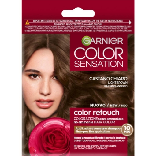 GARNIER TINTA COLOR SENSATION RETOUCH SENZA AMMONIACA COPERTURA 100% DEI CAPELLI BIANCHI N.5.0 CASTANO CHIARO OKX