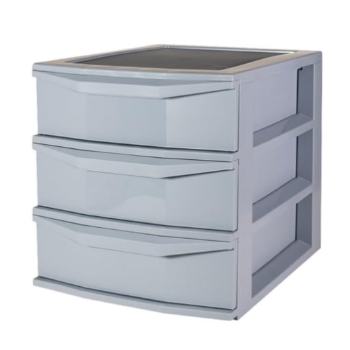 CASSETTIERA PRATIKA OFFICE 3 CASSETTI 38 × 28.5 × 32.3 CM  DI COLORE GRIGIO