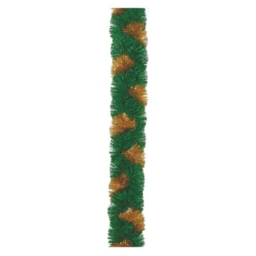 MAURY'S GHIRLANDA NATALIZIA INTRECCIATA VERDE E ORO CON RAMI DI 10 CM LUNGA 2,50 MT OKX
