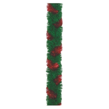 MAURY'S GHIRLANDA NATALIZIA INTRECCIATA VERDE E ROSSO CON RAMI DI 10 CM LUNGA 2,50 MT OKX