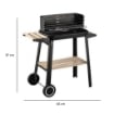 BARBECUE RETTANGOLARE CON RIPIANI IN LEGNO 83X46XH87 CM IN COLORE NERO USATO COME NUOVO 