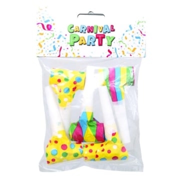 SET 5 TROMBETTE COLORATE PER CARNEVALE