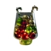 MAURY'S VASO NATALIZIO DECORATIVO IN VETRO COMPRESO DI 20 SFERE COLORATE CON LUCI A BATTERIA DIMENSIONI  18 X 22 CM OKX