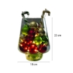 MAURY'S VASO NATALIZIO DECORATIVO IN VETRO COMPRESO DI 20 SFERE COLORATE CON LUCI A BATTERIA DIMENSIONI  18 X 22 CM OKX