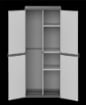 ARMADIO PORTASCOPE IN RESINA 2 ANTE RIPIANI REGOLABILI PER INTERNO E ESTERNO 68X40X165 CM 