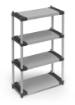 SCAFFALE IN RESINA PVC 4 RIPIANI PORTATA 80 KG ADATTO ALL’UTILIZZO SIA IN AMBIENTI INTERNI CHE ESTERNI 80X40X165 CM