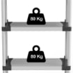 SCAFFALE IN RESINA PVC 4 RIPIANI PORTATA 80 KG ADATTO ALL’UTILIZZO SIA IN AMBIENTI INTERNI CHE ESTERNI 80X40X165 CM