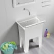 LAVATOIO-LAVAPANNI MONOBLOCCO IN RESINA PP IDEALE SIA PER AMBIENTI ESTERNI CHE PER AMBIENTI INTERNI 59X40X74 CM 