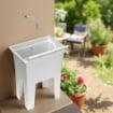 LAVATOIO-LAVAPANNI MONOBLOCCO IN RESINA PP IDEALE SIA PER AMBIENTI ESTERNI CHE PER AMBIENTI INTERNI 59X40X74 CM 