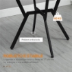 TAVOLO ROTONDO DA SOGGIORNO PER 2 PERSONE CON SOSTEGNO A X, IN LEGNO E ACCIAIO,Ø90 X 76AH CM, NERO E MARRONE