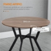 TAVOLO ROTONDO DA SOGGIORNO PER 2 PERSONE CON SOSTEGNO A X, IN LEGNO E ACCIAIO,Ø90 X 76AH CM, NERO E MARRONE
