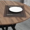 TAVOLO ROTONDO DA SOGGIORNO PER 2 PERSONE CON SOSTEGNO A X, IN LEGNO E ACCIAIO,Ø90 X 76AH CM, NERO E MARRONE
