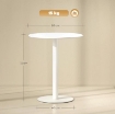 TAVOLO DA CUCINA ROTONDO PER 2 PERSONE DAL DESIGN MODERNO IN ACCIAIO,  Ø60 X 72A CM BIANCO