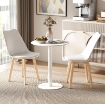 TAVOLO DA CUCINA ROTONDO PER 2 PERSONE DAL DESIGN MODERNO IN ACCIAIO,  Ø60 X 72A CM BIANCO