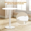 TAVOLO DA CUCINA ROTONDO PER 2 PERSONE DAL DESIGN MODERNO IN ACCIAIO,  Ø60 X 72A CM BIANCO
