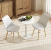 TAVOLO DA CUCINA ROTONDO PER 2 PERSONE DAL DESIGN MODERNO IN ACCIAIO,  Ø60 X 72A CM BIANCO