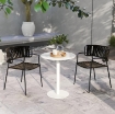 TAVOLO DA CUCINA ROTONDO PER 2 PERSONE DAL DESIGN MODERNO IN ACCIAIO,  Ø60 X 72A CM BIANCO