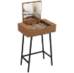 TAVOLO TRUCCO CON SPECCHIO RIBALTABILE E 16 SCOMPARTI STILE INDUSTRIALE, LEGNO E ACCIAIO, 60X40X90 CM