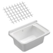 PILOZZO A PARETE BIANCO IN RESINA CON GRIGLIA PERFETTO PER SPAZI INTERNI O ESTERNI 50X35X24 CM 