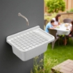 PILOZZO A PARETE BIANCO IN RESINA CON GRIGLIA PERFETTO PER SPAZI INTERNI O ESTERNI 50X35X24 CM 