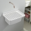 PILOZZO A PARETE BIANCO IN RESINA CON GRIGLIA PERFETTO PER SPAZI INTERNI O ESTERNI 50X35X24 CM 