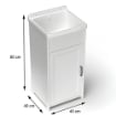MINI LAVATOIO IN RESINA ESTREMAMENTE COMPATTO E STABILE PER INTERNI E ESTERNI 40LX40PX85H CM