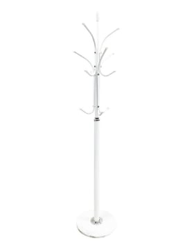 APPENDI ABITI IN METALLO CON GANCI BASE IN PIETRA 176H CM COLORE BIANCO