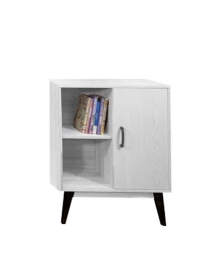 MOBILE IN MDF COLOR BIANCO LEGNO CON ANTA E DUE RIPIANI MISURE: 60X30X74CM