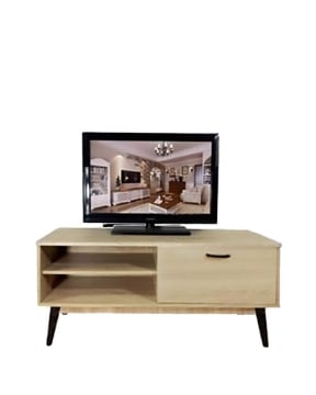 MOBILE TV IN MDF ROVERE CON CASSETTO E DUE RIPIANI MISURE: 120X38X44CM