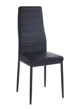 SEDIA IN SIMIL PELLE NERA CON PIEDI IN METALLO NERO MISURE: 38X46X96/45 CM