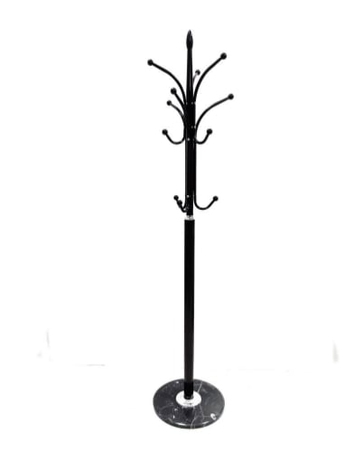 APPENDI ABITI IN METALLO CON GANCI BASE IN PIETRA 176H CM COLORE NERO 