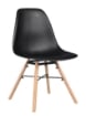 SEDIA CON SEDUTA IN PLASTICA NERA E PIEDI IN LEGNO MISURE: 46X53X82/46CM