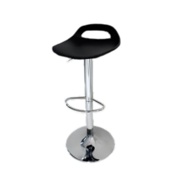 SGABELLO CON SEDILE IN PLASTICA NERO E BASE IN METALLO MISURE: 55X77 CM