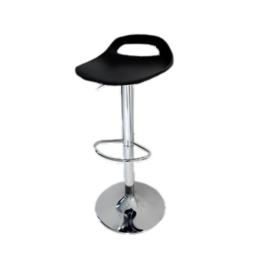 SGABELLO CON SEDILE IN PLASTICA NERO E BASE IN METALLO MISURE: 55X77 CM