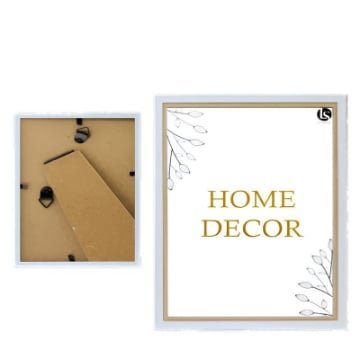 CORNICE IN LEGNO CON APPOGGIO E GANCI PER PARETE COLORE BIANCO E BEIGE DIMENSIONI 13X18 CM