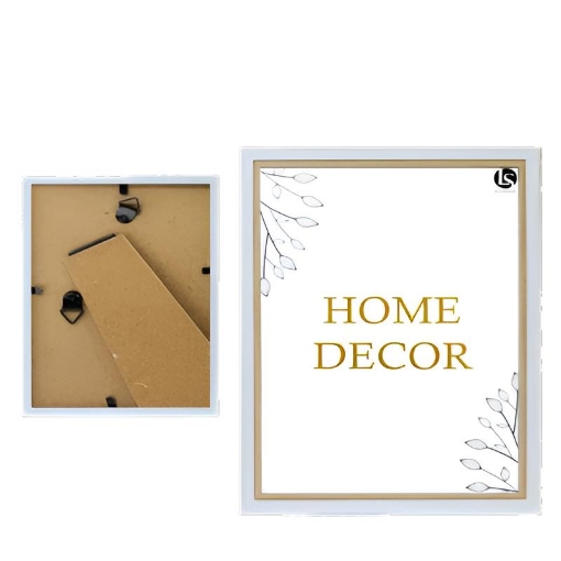 CORNICE IN LEGNO CON APPOGGIO E GANCI PER PARETE COLORE BIANCO E BEIGE DIMENSIONI 15X20 CM
