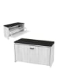SCARPIERA IN MDF COLOR BIANCO LEGNO CON CASSETTO E SEDUTA IN SIMIL PELLE NERA DIMENSONI 60X24X41 CM