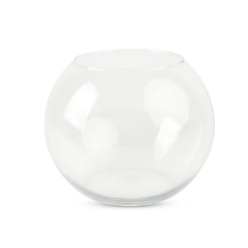 VASO DA ARREDO A FORMA SFERICA REALIZZATO IN VETRO TRASPARENTE DI DESIGN Ø  CM 35 H 30 OKX