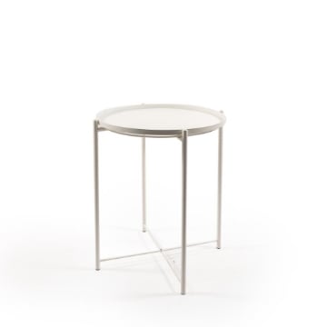 TAVOLINO DA ARREDO DALLA FINITURA METALLICA BINCA DI DESIGN VERSATILE DIMENSIONI H.52 X 46 X 46 CM OKX