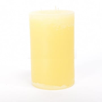 CANDELA PILLAR RUSTIC PROFUMATA COLORE AVORIO CON 3 FIAMME DIMENSIONI H CM 30 X Ø   CM 15 OKX